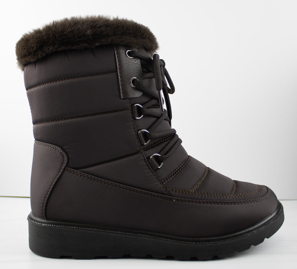 Fur lined lace on sale up winter boots