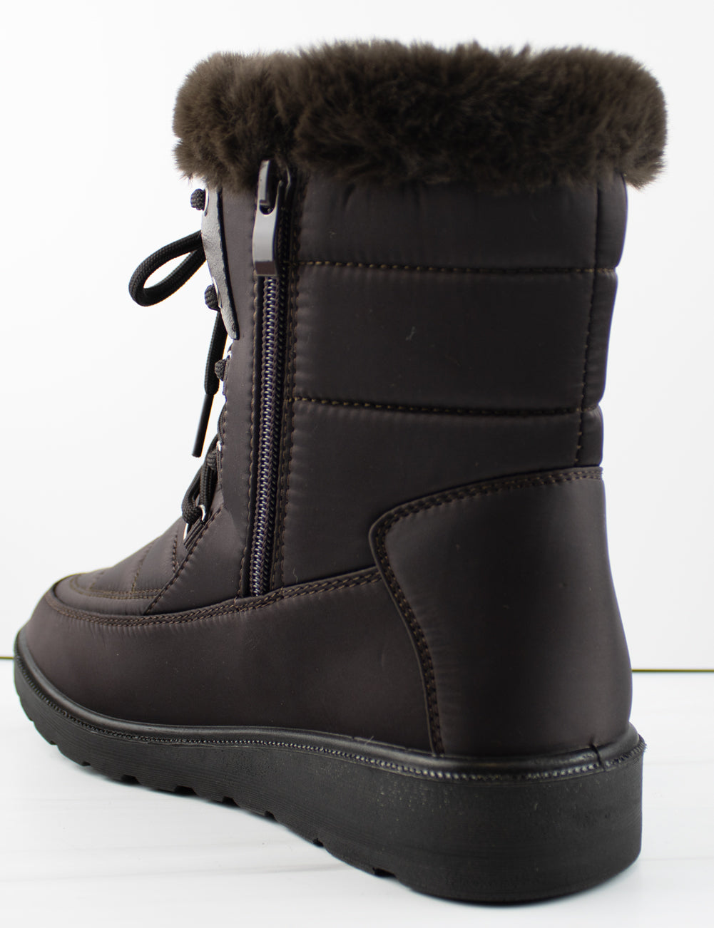 Coleen 8 Womens Insulated Fur Lined Lace Up Rain/Snow Boots