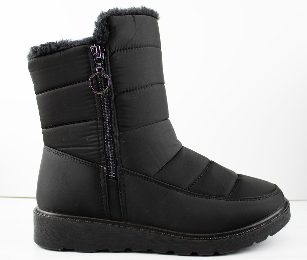 Coleen 99 Women&#39;s Insulated Fur Lined Zip Up Rain/Snow Boots