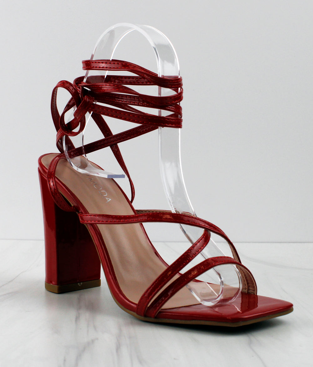 DAKOTA-99 Womens Strappy Wrapped Heeled Sandals