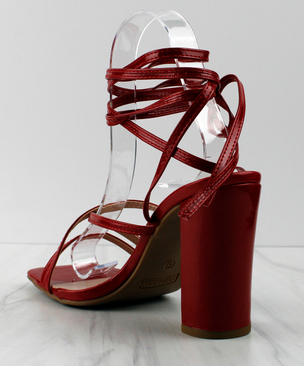 DAKOTA-99 Womens Strappy Wrapped Heeled Sandals