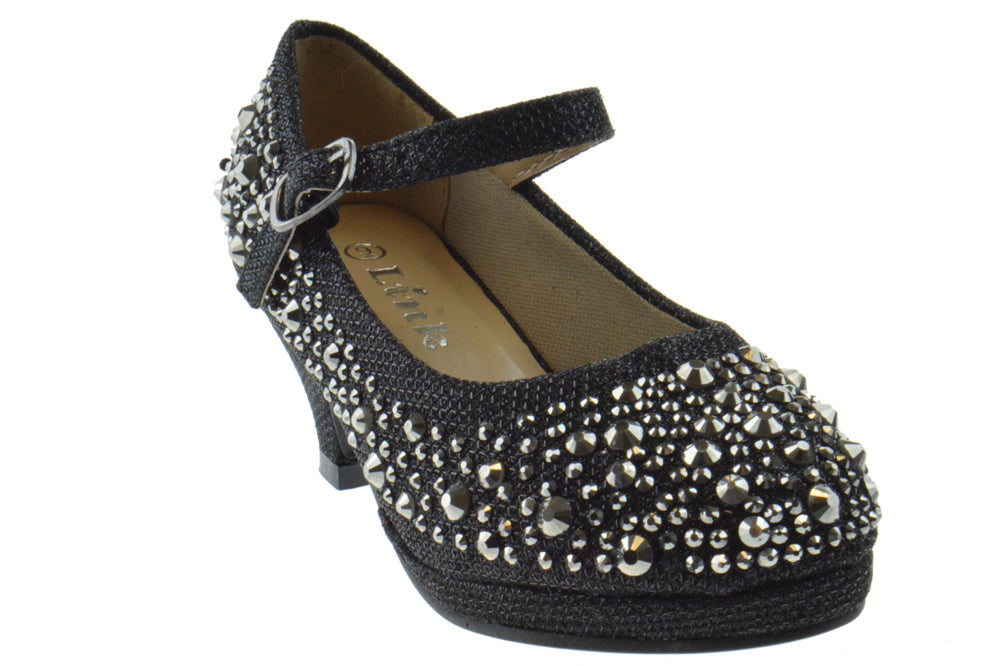 Dana 58K Girl&#39;s Rhinestone Mary Jane Dress Pumps