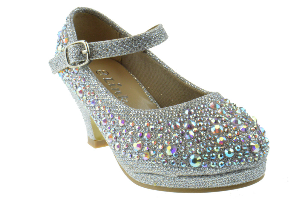 Dana 58K Girl&#39;s Rhinestone Mary Jane Dress Pumps