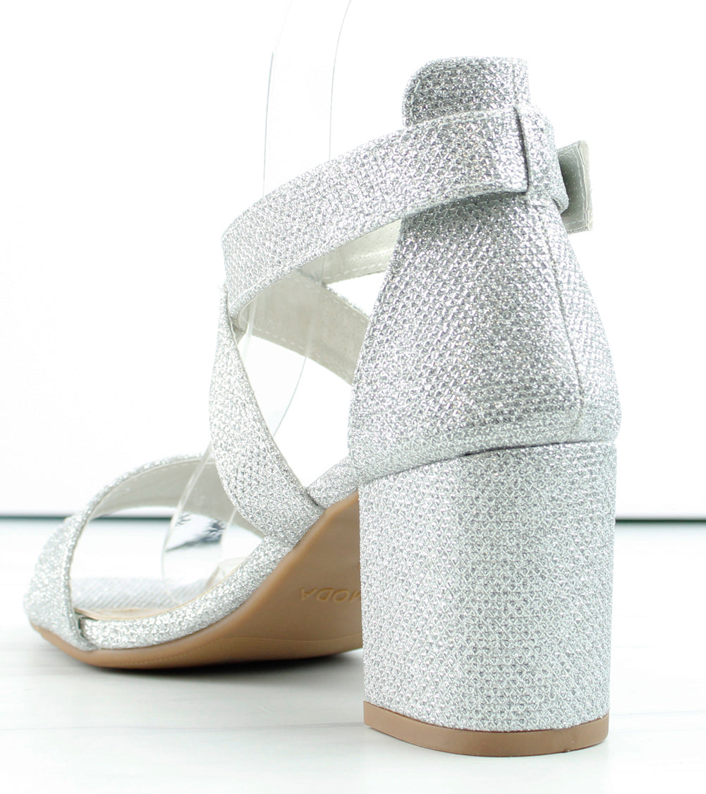 Shanema Silver Glitter Sandals - I Love Billy