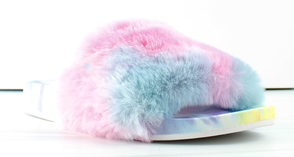 Delma 32 Womens  Comfort Faux Fur Slip On Slides