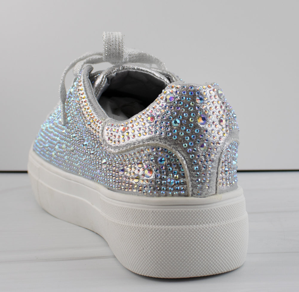 Dolce 66k Little Girl&#39;s Rhinestone Low-Top Lace Up Sneakers