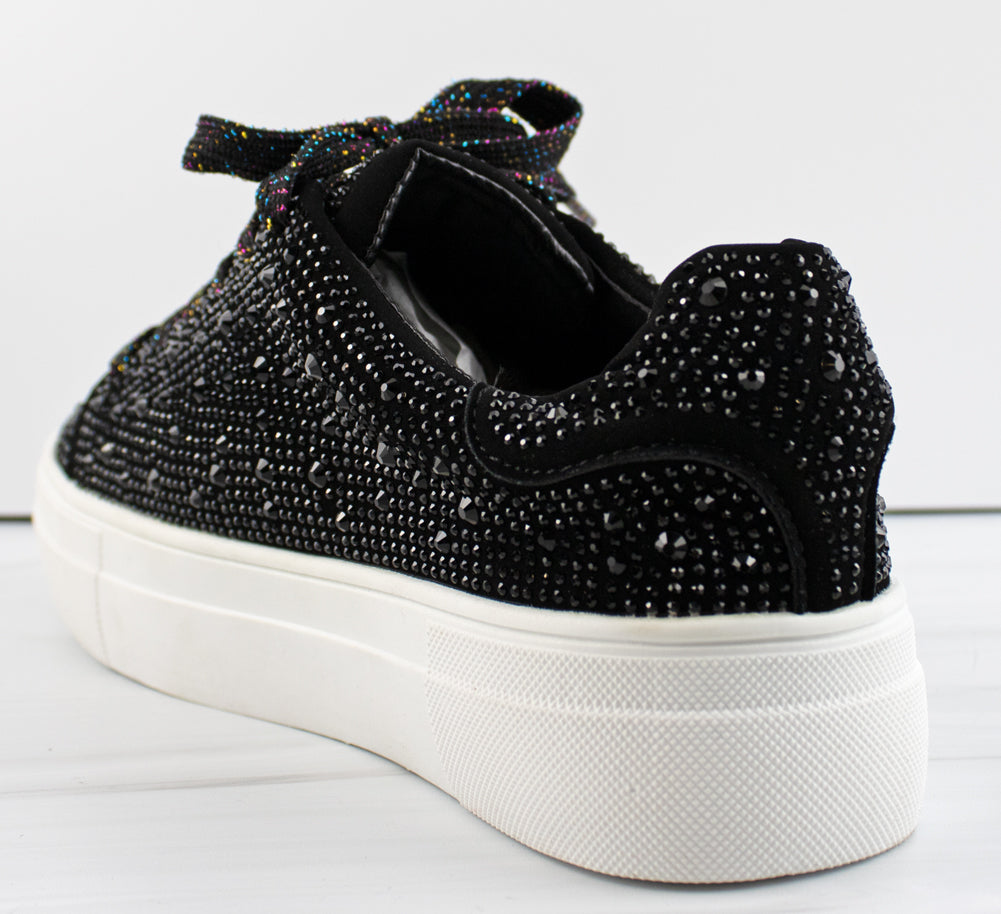 Dolce 66k Little Girl&#39;s Rhinestone Low-Top Lace Up Sneakers