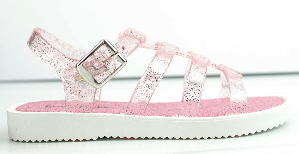 Enna Y Little Girl&#39;s Multi Strap Jelly Flat Sandals