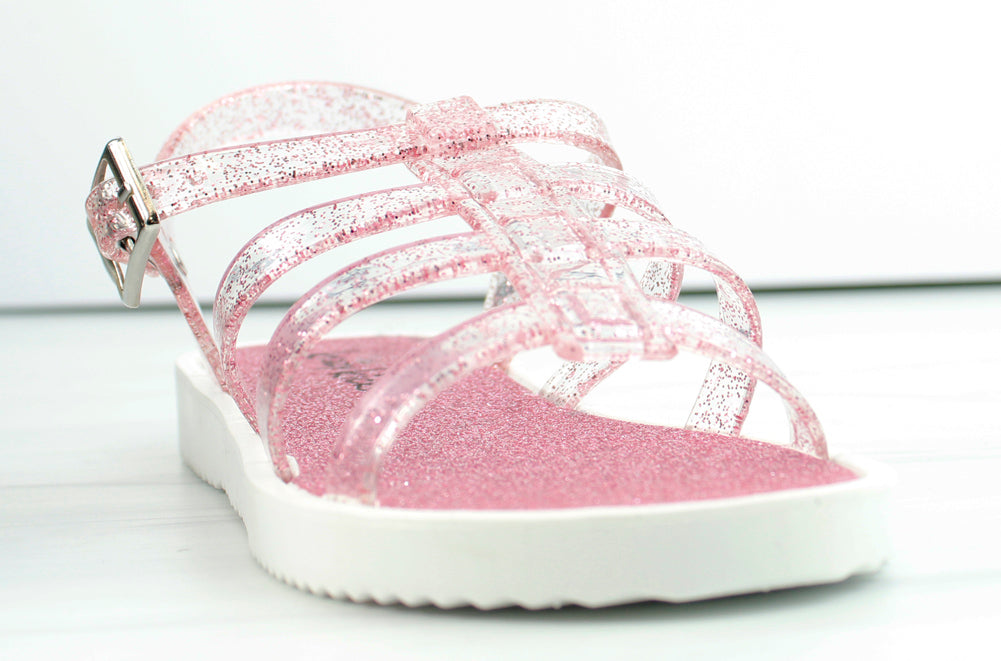 Enna Y Little Girl&#39;s Multi Strap Jelly Flat Sandals