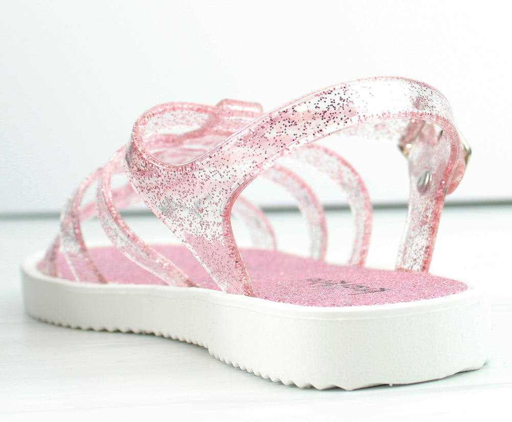 Enna Y Little Girl&#39;s Multi Strap Jelly Flat Sandals