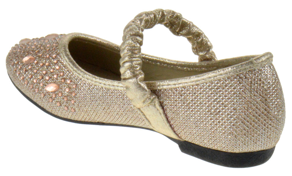 Fu 037 km  Little Girl&#39;s Rhinestone Ballet  Glitter Flats