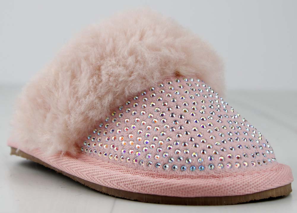 Fallon 33k Girl&#39;s Rhinestone Slip On Slippers