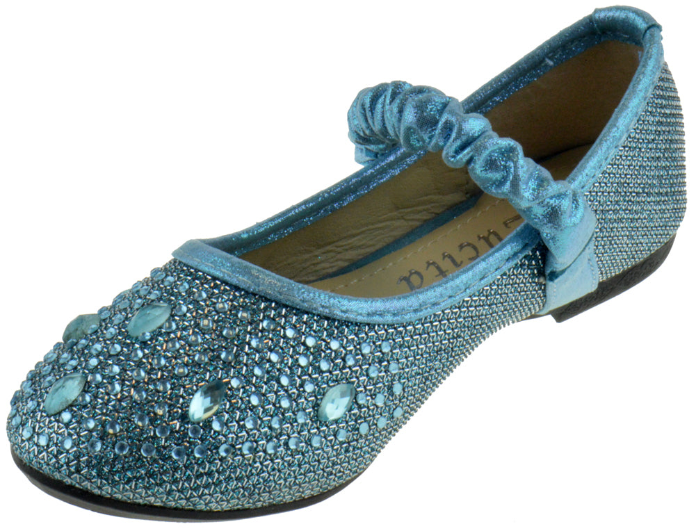 Fu 037 km  Little Girl&#39;s Rhinestone Ballet  Glitter Flats