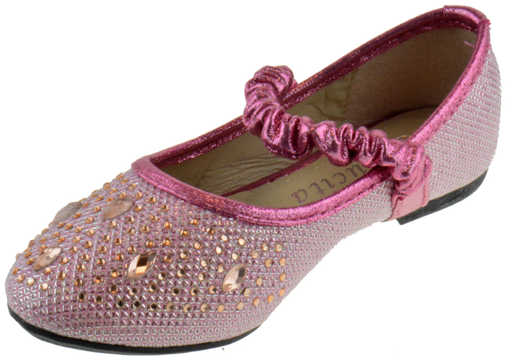 Fu 037 km  Little Girl&#39;s Rhinestone Ballet  Glitter Flats