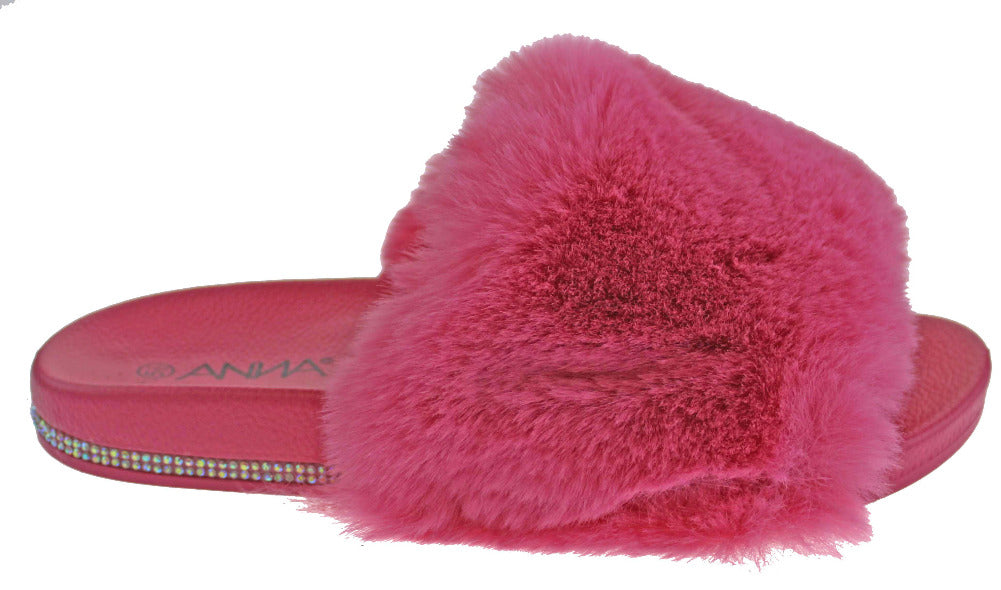 Pink Fluffy Slides 