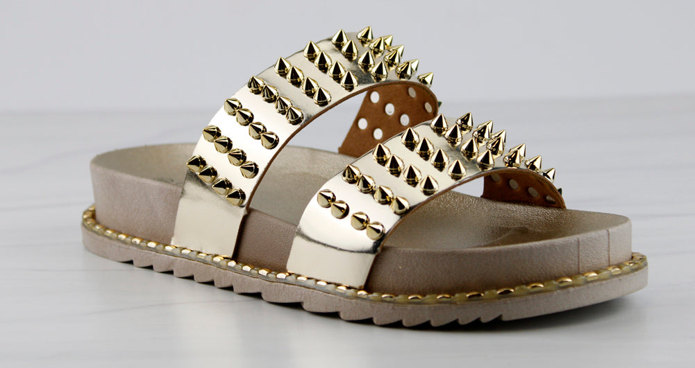 Gold spike 2024 sandals