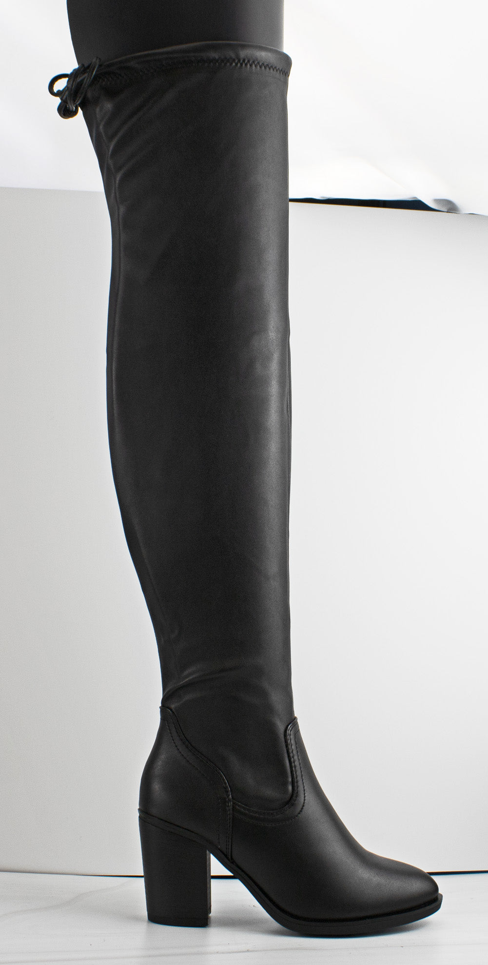 Hugo 49  Women&#39;s Thigh High Drawstring High Heel Boots