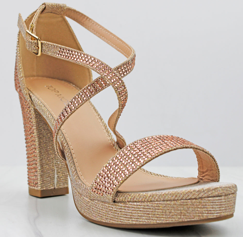 Glossy Patent Embroidered Ladies Golden Platform Heel Sandal at Rs 220/pair  in New Delhi