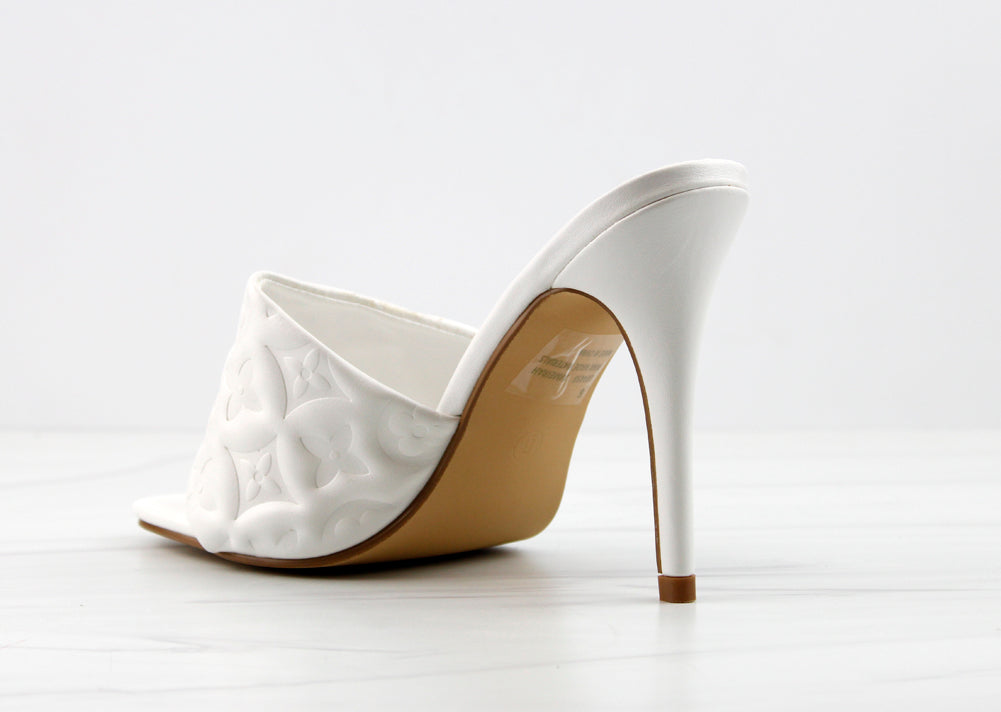 White heeled mules outlet uk