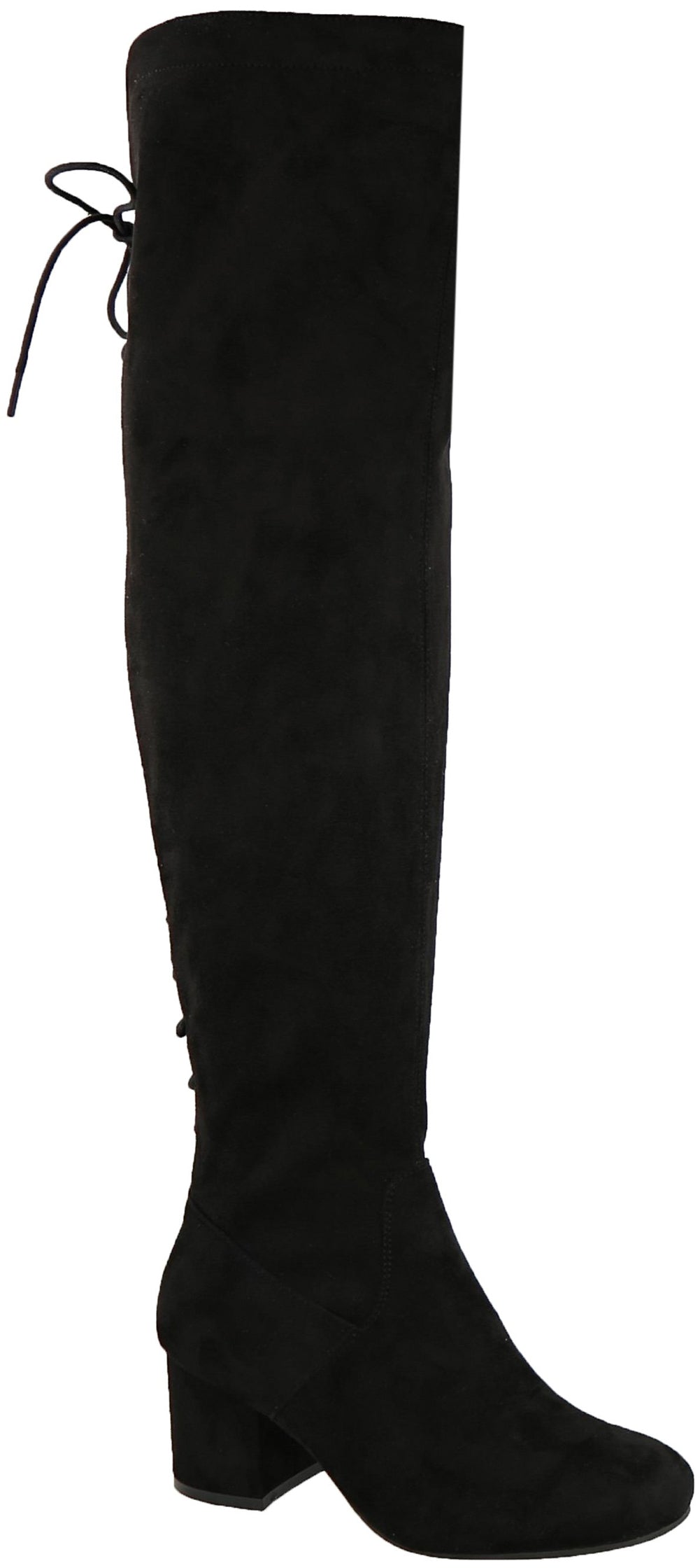 Lucy-22 Womens Low Heeled Tie Up Thigh High Boots