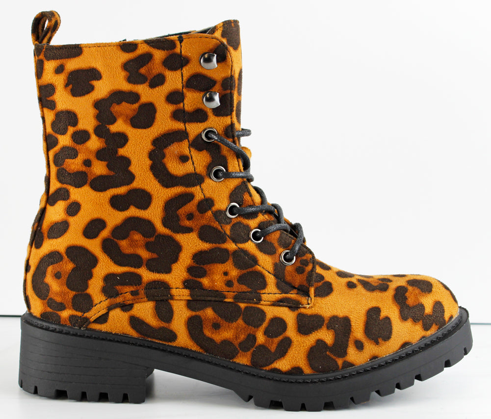 lace up leopard boots