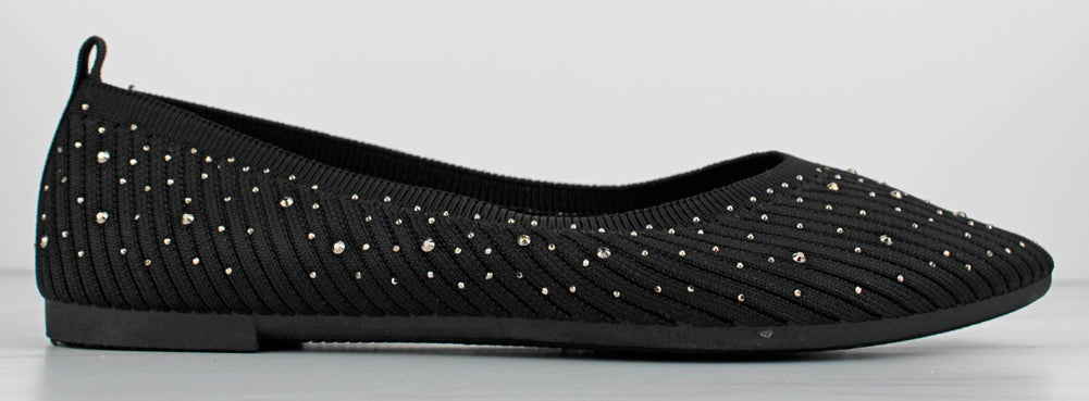 Maiden 08 Women&#39;s Memory Foam Rhinestone Comfort Flats