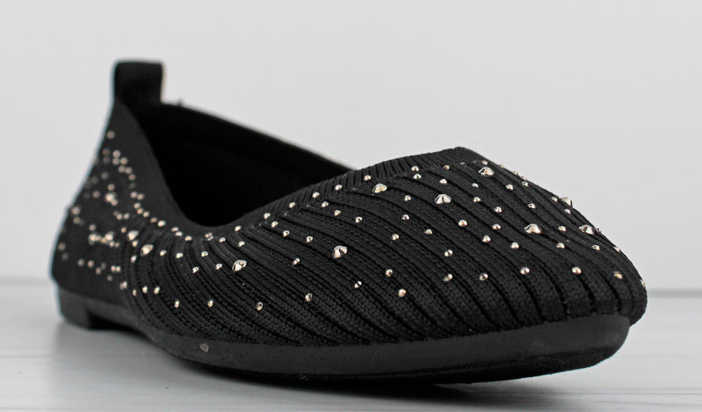 Maiden 08 Women&#39;s Memory Foam Rhinestone Comfort Flats