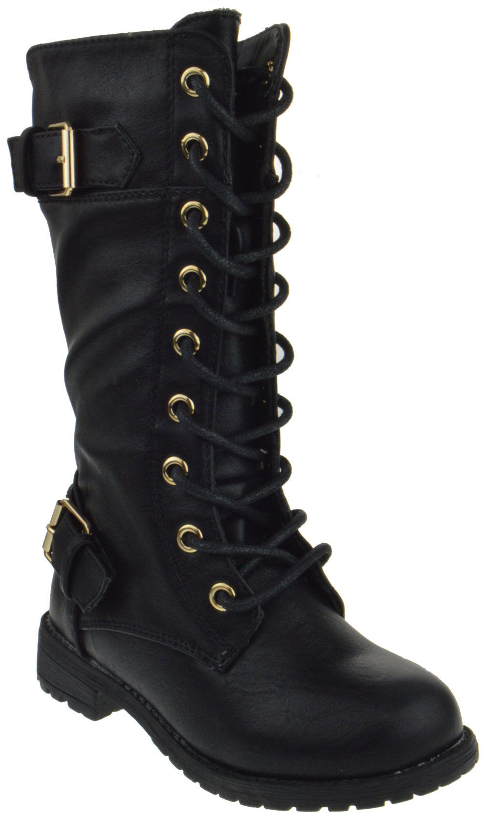 Mango 27k Girls Knee High Lace Up Combat Boot