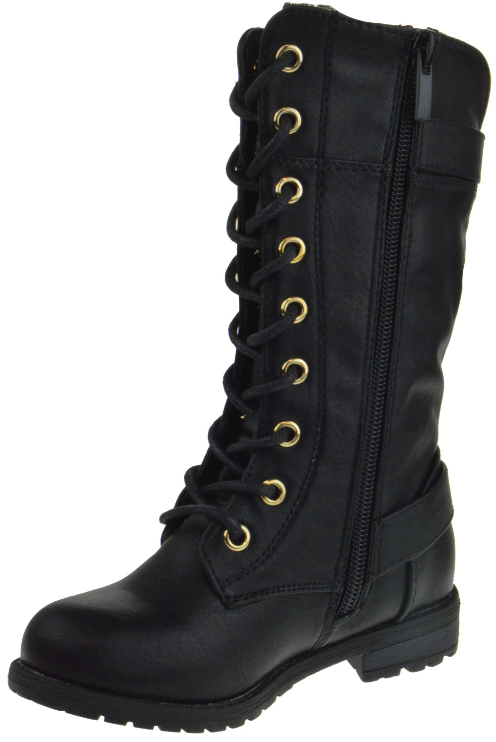 Mango 27k Girls Knee High Lace Up Combat Boot