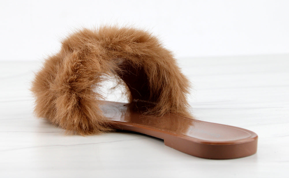 Women's Faux Fur Flat Sandals | Nordstrom