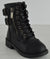 Poet 1A Baby Girl's Buckle Accent Lace Up Combat Boots
