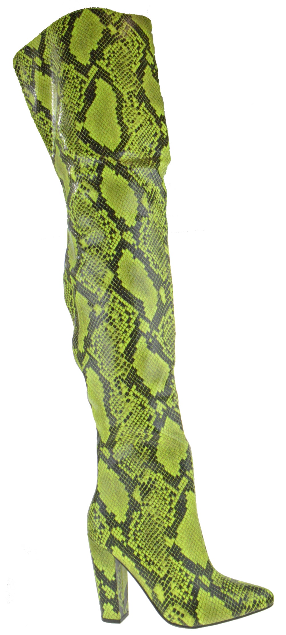 Lime green cheap snakeskin boots