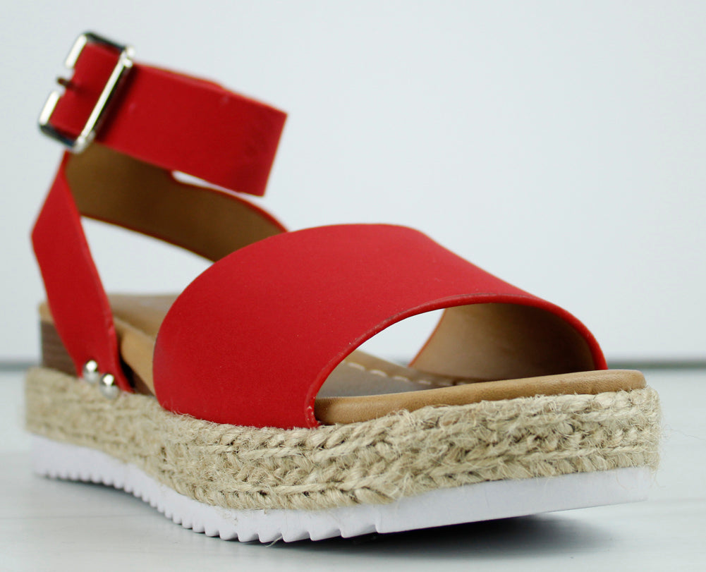 Sensational-1K Strappy Little Girl&#39;s Platform Espadrille Sandals