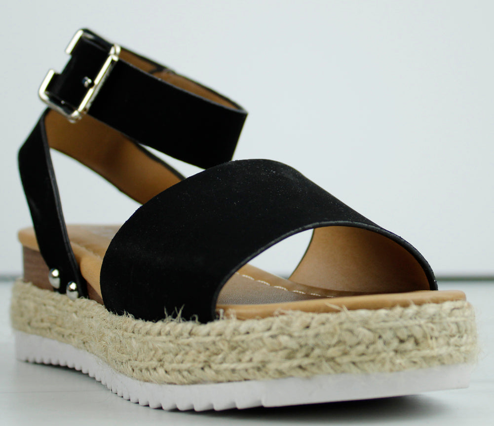 Sensational-1K Strappy Little Girl&#39;s Platform Espadrille Sandals