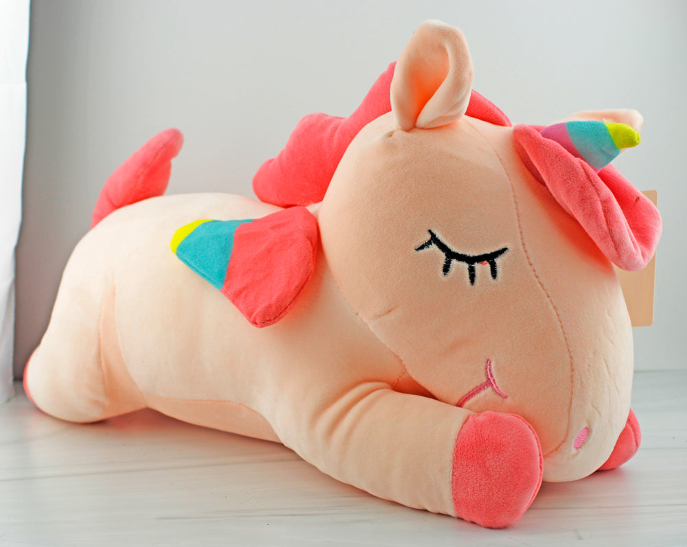 Sleeping Rainbow Pony Winged Unicorn Plush Toy
