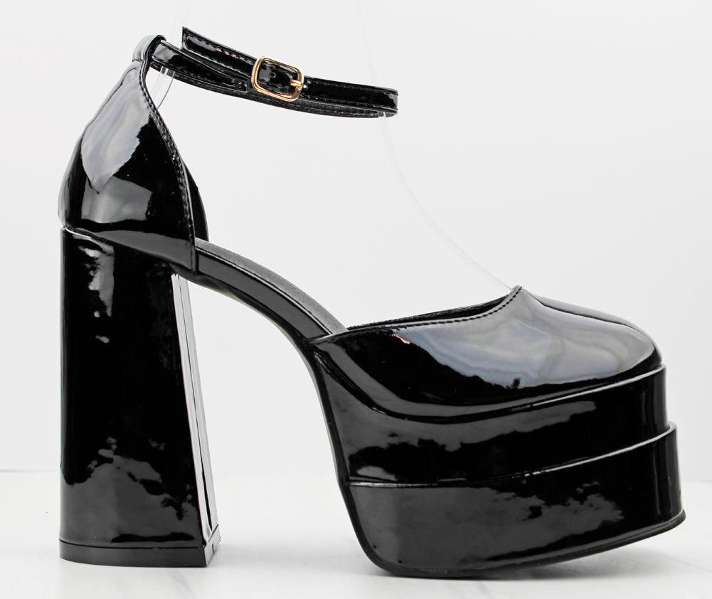 Oxia Black Patent -Shoes - Luxury High Heel Platform Shoes - Di Marni -  Vicenzo Rossi