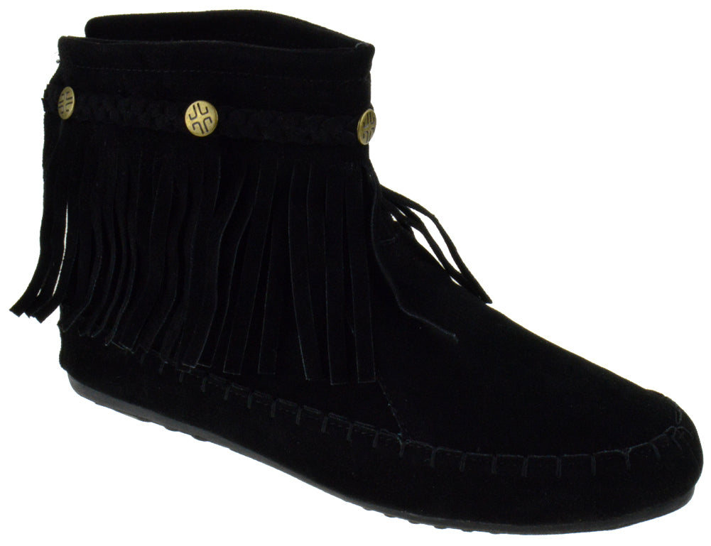 womens fringe ankle boots