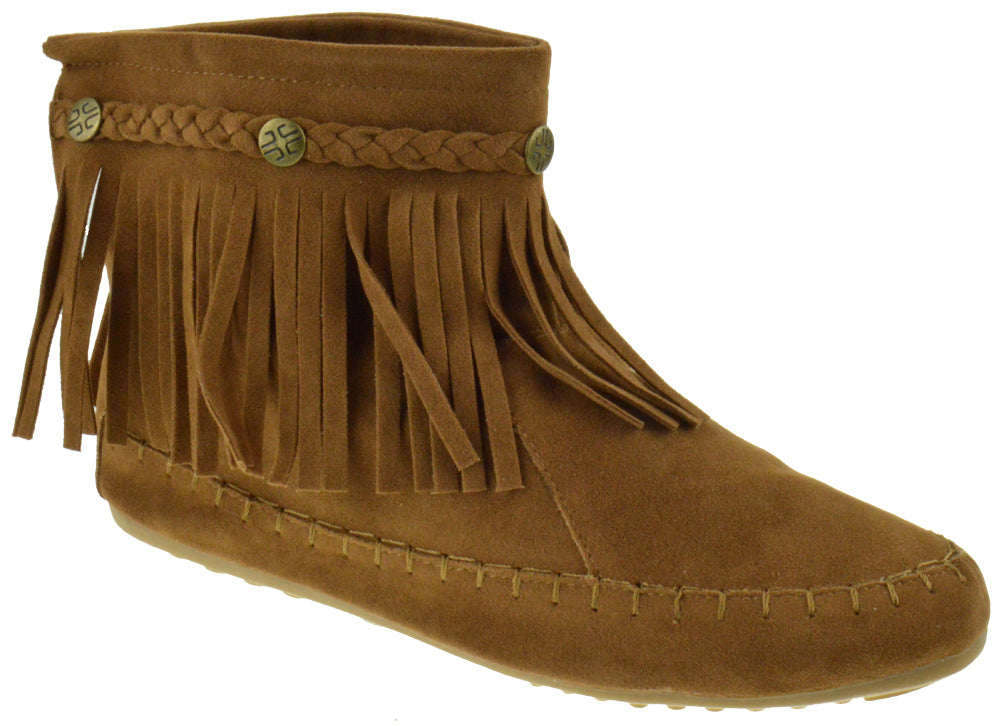 cheap womens fringe ankle boots
