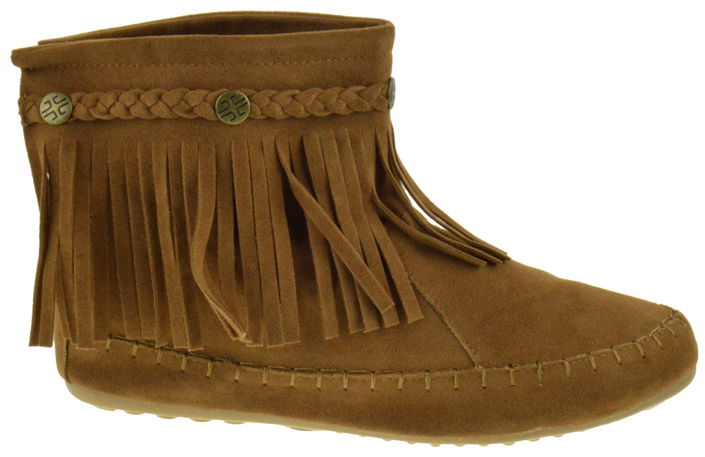 womens ankle fringe booties, cheap mennitonka fringe boots 