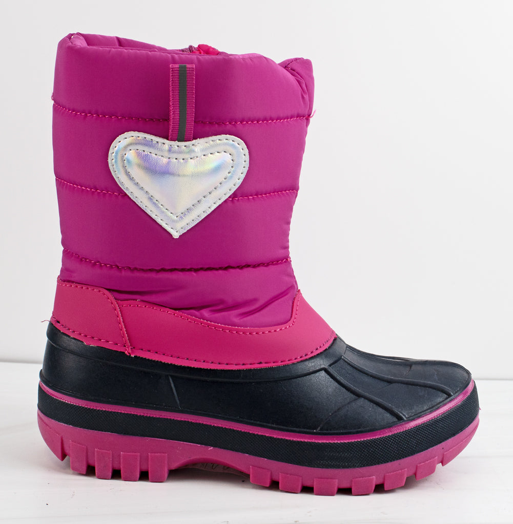 Yulie 07Y Little Girl&#39;s Heart Mid Calf  Snow Boots