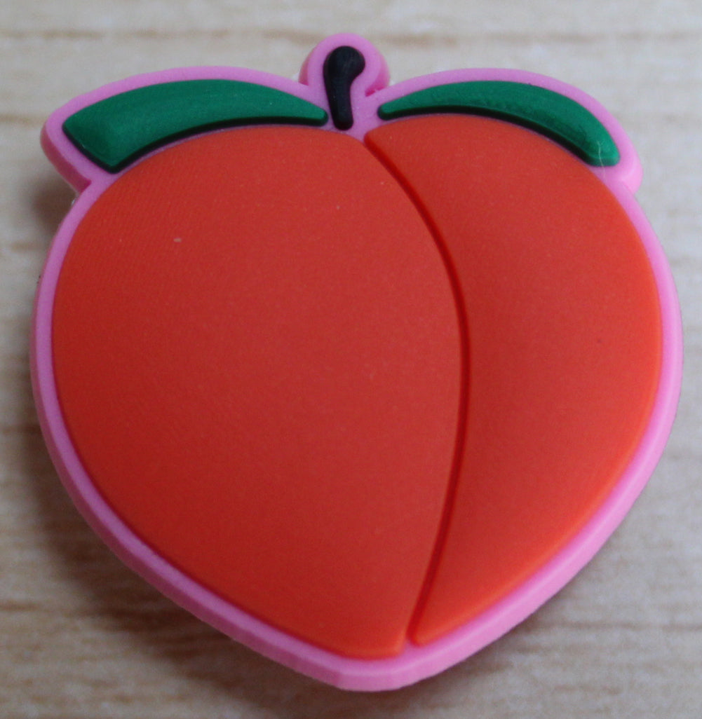 Peach Emoji Rubber Shoe Charms