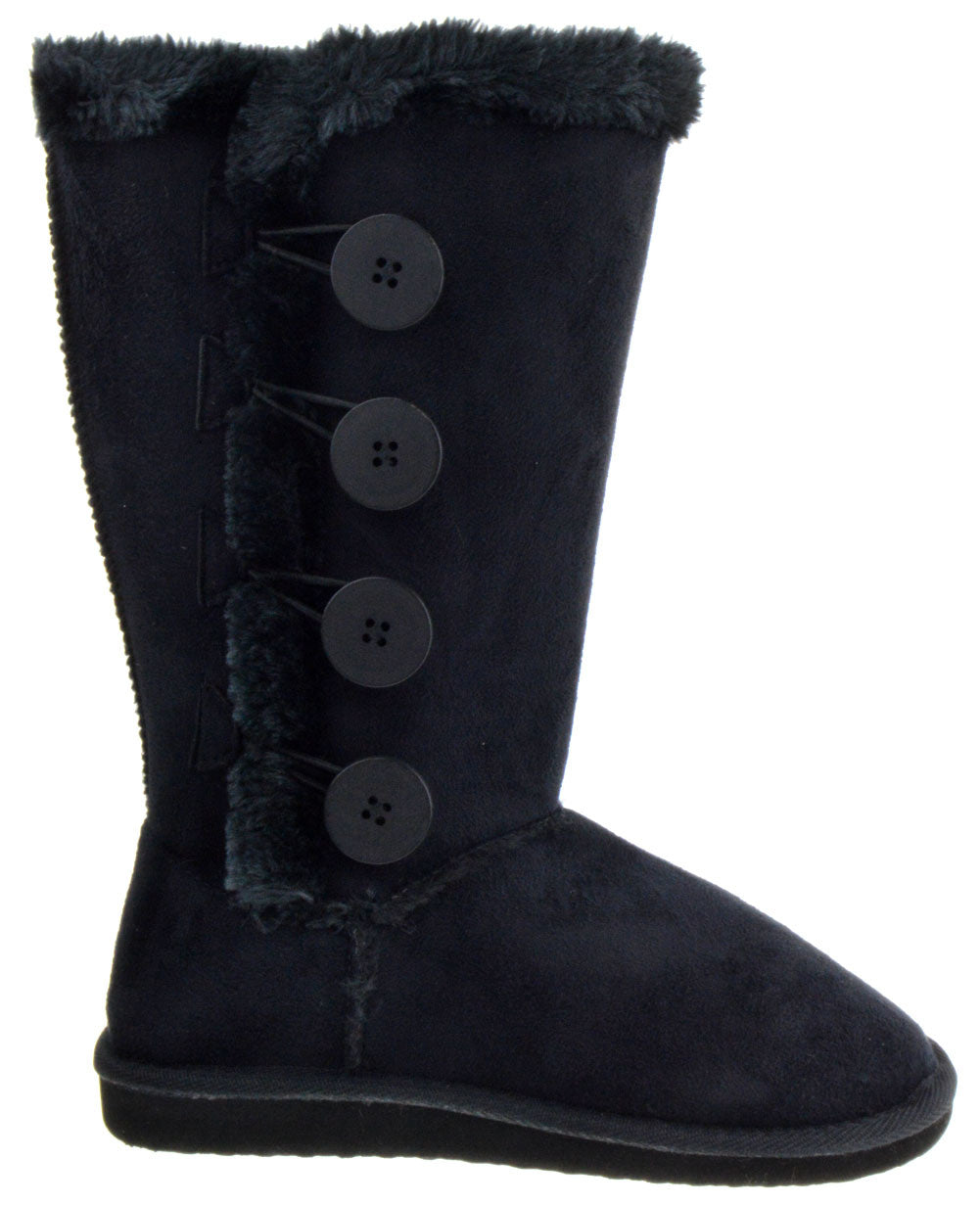 Aling 33 Womens 4 Button Shearling Boots