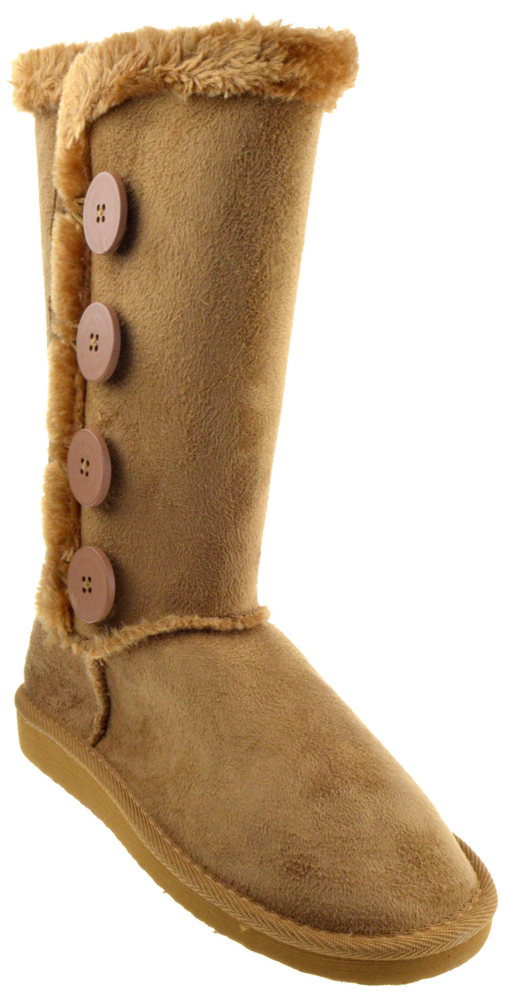 Aling 33 Womens 4 Button Shearling Boots