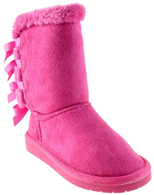 Ann 34K Girls Shearling Bowtie Fur Boots