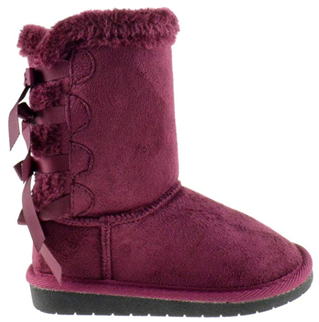 Ann 34K Girls Shearling Bowtie Fur Boots