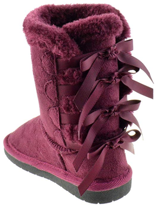 Ann 34K Girls Shearling Bowtie Fur Boots
