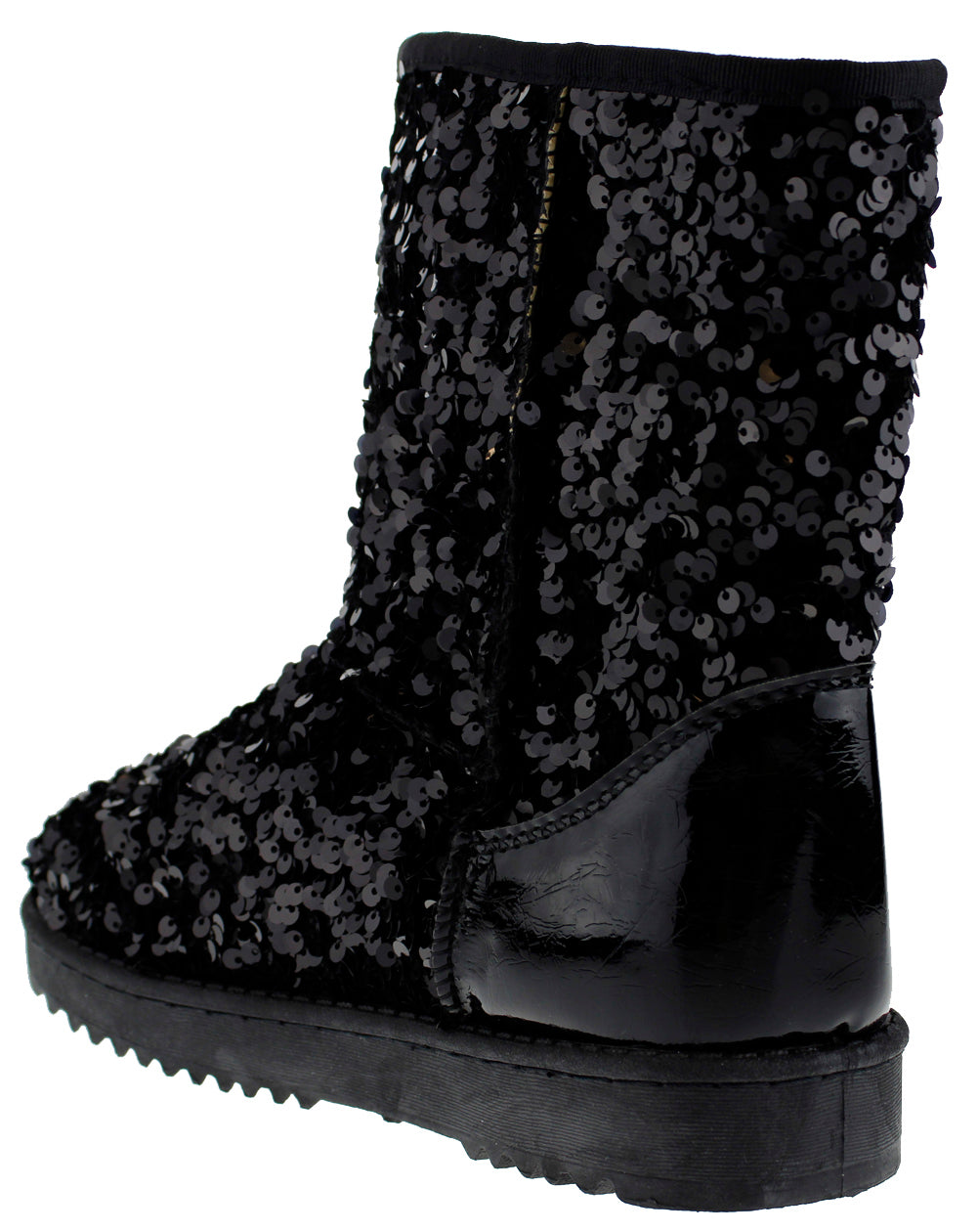 Annie 42 Women&#39;s Sequined Mid Calf Shearling Slip On  Boots