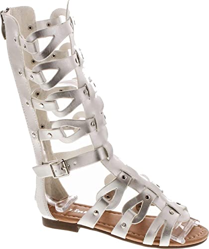 Atta 07K Girls Strappy Knee High  Gladiator Flat Sandals