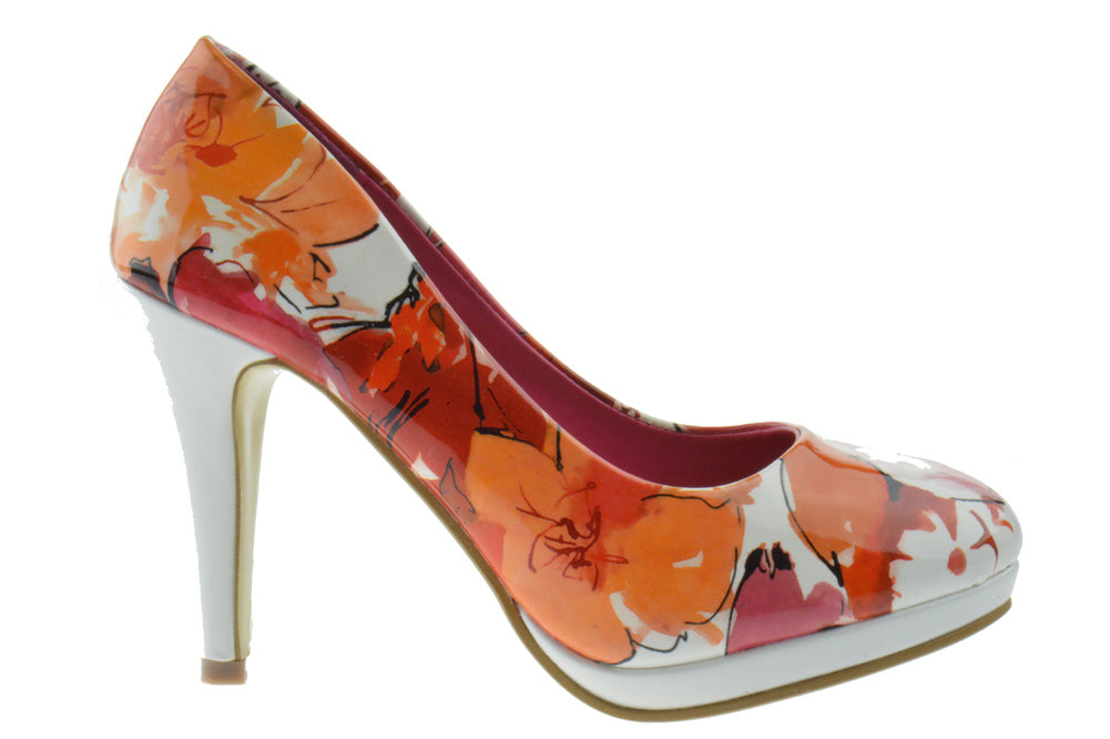 APPLE 22 Womens High Heel Floral Patent Pumps