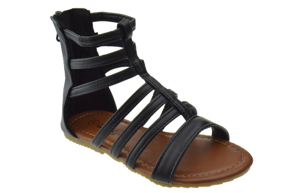 PIPER 65-1 Girls Strappy Gladiator Comfort Flat